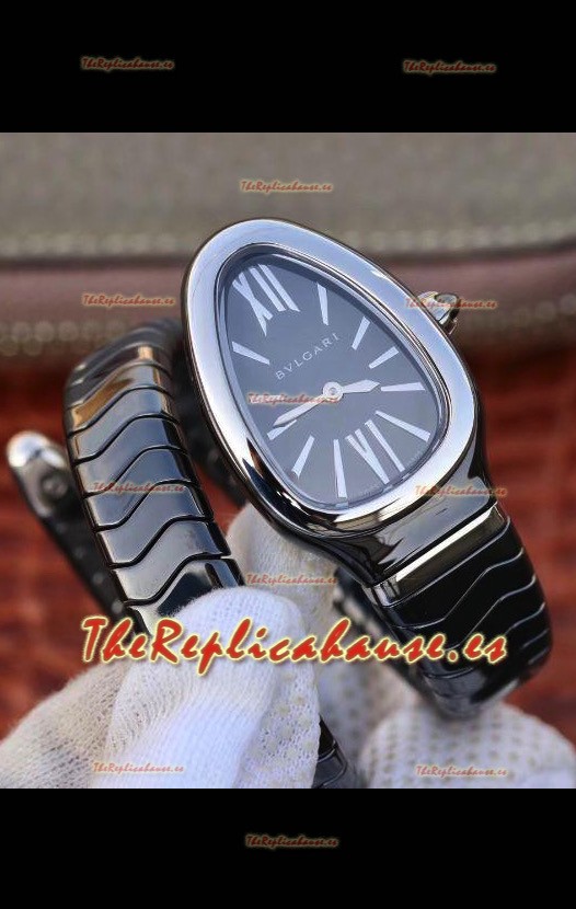 Bvlgari Edición Serpenti Reloj Réplica en Cerámica Negra Calidad a Espejo 1:1