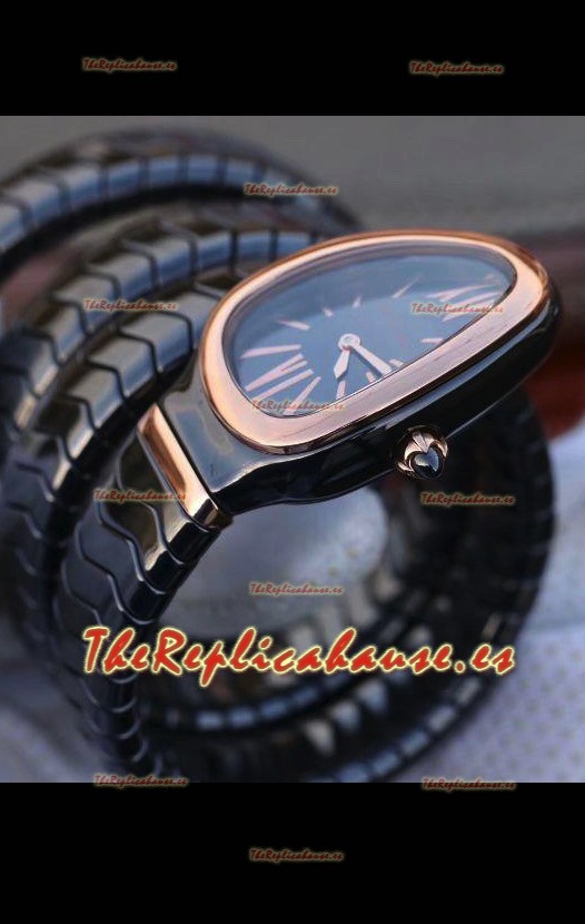 Bvlgari Edición Serpenti Reloj Réplica en Cerámica Negra Calidad a Espejo 1:1