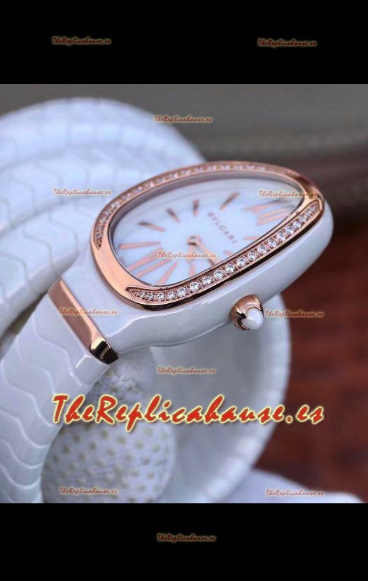 Bvlgari Edición Serpenti Reloj Réplica en Cerámica Blanca Calidad a Espejo 1:1