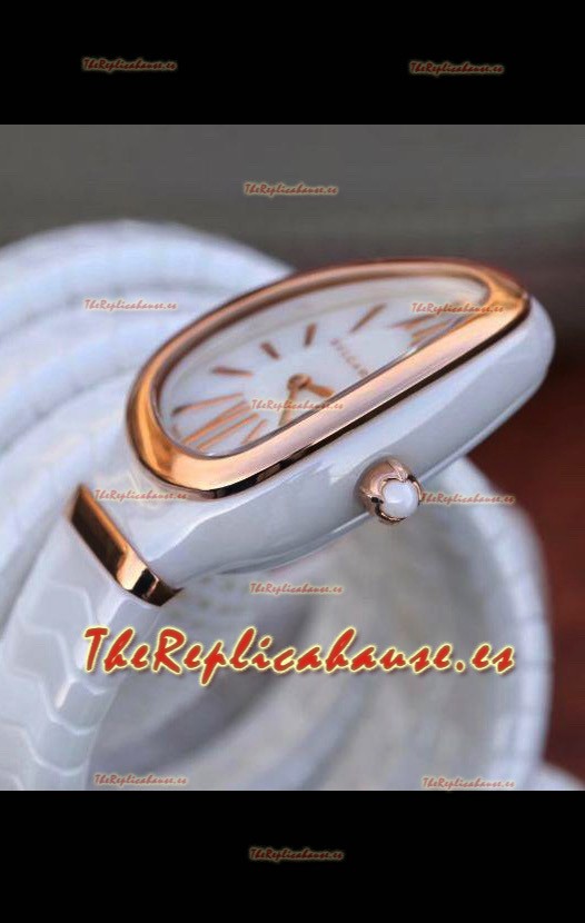 Bvlgari Edición Serpenti Reloj Réplica en Cerámica Blanca Calidad a Espejo 1:1