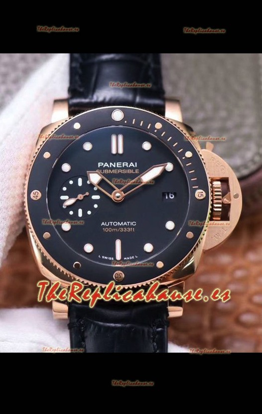 Panerai Submersible PAM974 Oro Rosado Reloj Réplica calidad Espejo 1:1 Movimiento P9010