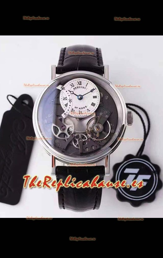 Breguet Tradition 7057BR/R9/9W6 Caja de Acero Dual Tourbillon Reloj Réplica Suizo