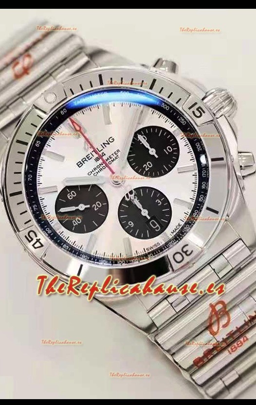 Breitling Chronomat B01 Edición Suiza 42 Caja de Acero 904L Dial Plateado Reloj Réplica a Espejo
