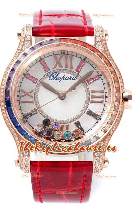 Chopard Happy Sport Reloj Réplica Suizo Automático Caja en Oro Rosado - 36MM Ancho