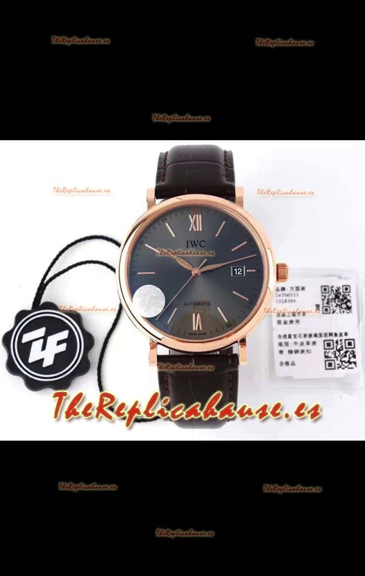 IWC Portofino Reloj Réplica Automático Calidad a Espejo 1:1 Caja Oro Rosado