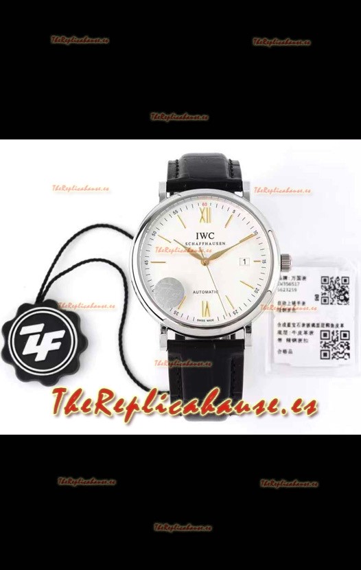 IWC Portofino Reloj Réplica Automático Calidad a Espejo 1:1 Dial Blanco Caja de Acero