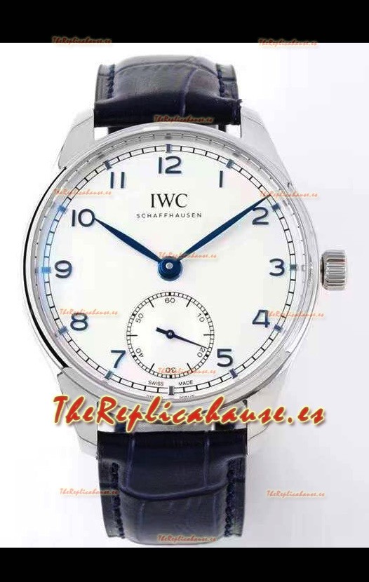 IWC Portuguese Reloj Réplica Suizo Automático Calidad a Espejo 1:1 Dial Blanco Caja de Acero