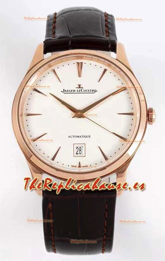 Jaeger LeCoultre Master Ultra Fino Reloj Réplica Suizo a espejo 1:1 en Oro Rosado