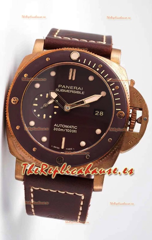 Panerai Submersible PAM968 Bronzo Reloj Réplica Suizo calida Espejo 1:1 Movimiento P9010