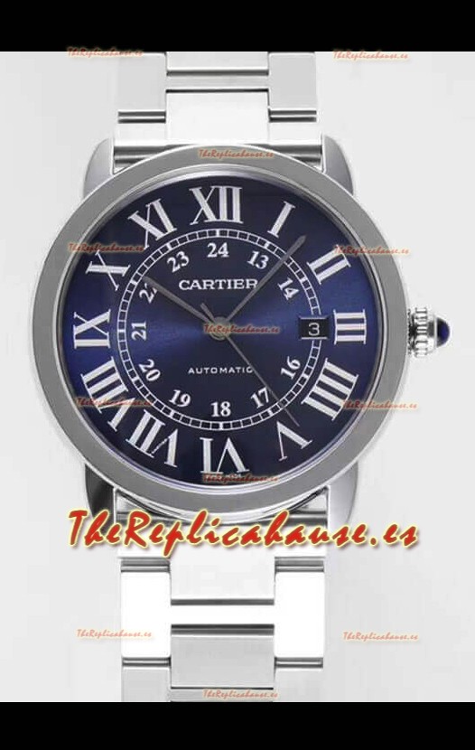 Ronde De Cartier Reloj Réplica Suizo - Acero Inoxidable Dial Azul