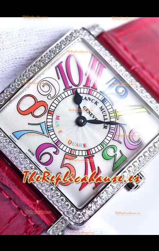 Franck Muller Master of Sqaure Ladies Reloj Réplica Cuarto en Caja de Acero