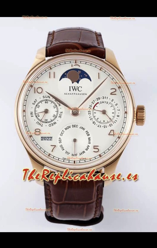 IWC Portuguese Perpetual Calendar Oro Rosado Reloj Réplica Suizo REF. IW503302