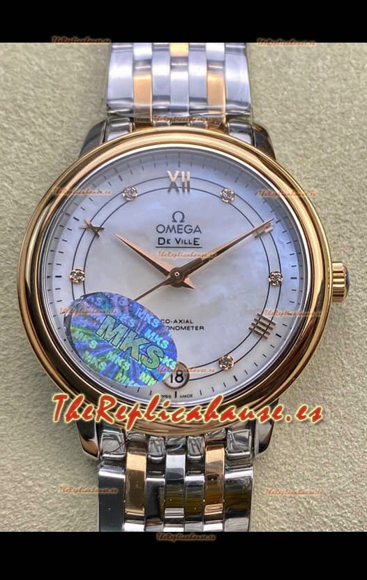 Omega De-Ville Caja Dos Tonos Oro Rosado Réplica a Espejo 1:1 33MM 