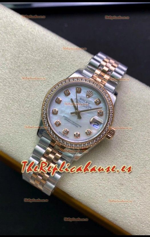 Rolex Datejust 278381 31MM Reloj Réplica Suizo en Acero 904L Oro Rosado dos Tonos - Réplica a Espejo 1:1