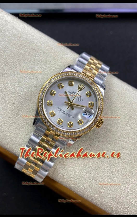 Rolex Datejust 278383 31MM Reloj Réplica Suizo en Acero 904L Oro Amarillo 2 Tonos Dial Perla Réplica a Espejo 1:1