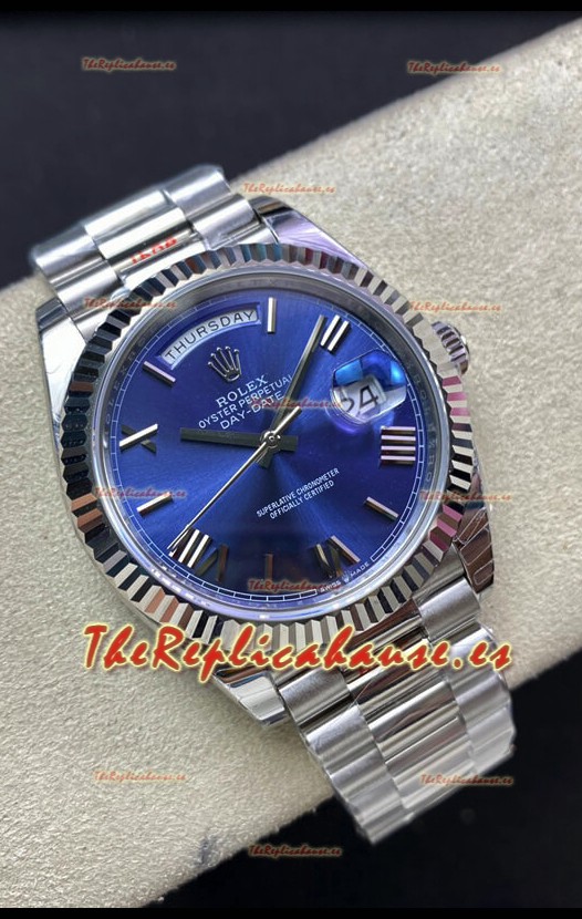 Rolex Day Date M228206-0015 Acero 904L 40MM - Dial Azul Réplica a Espejo 1:1