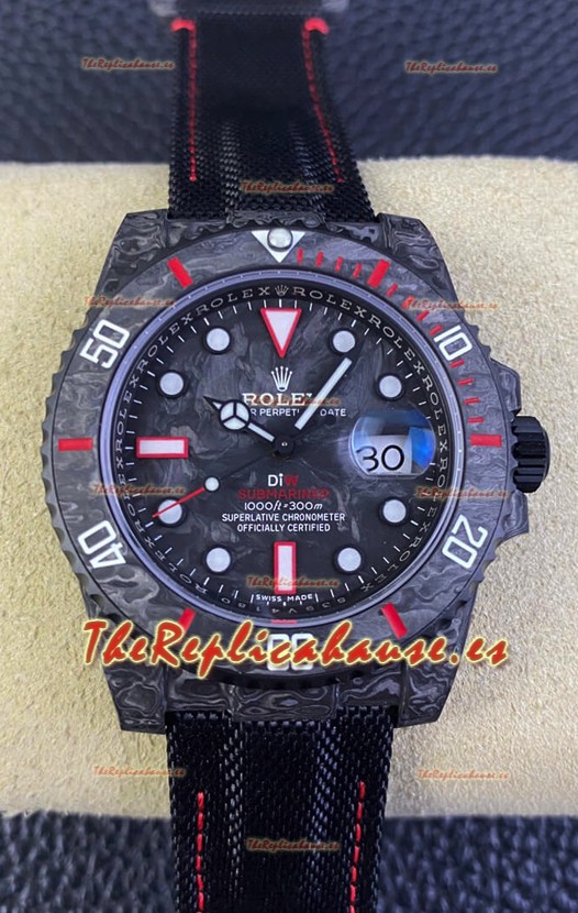 Rolex Submariner DiW Edición Fibra de Carbono Reloj Réplica Suiza - Réplia a Espejo 1:1