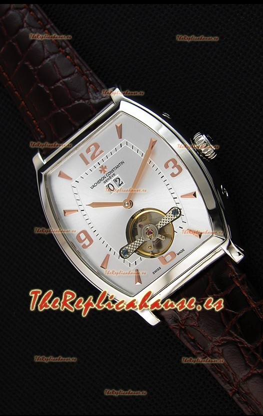 Vacheron Constantin Malte Reloj Réplica Japonés Tourbillon Dial en Acero color Blanco