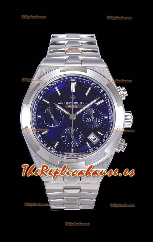 Vacheron Constantin Overseas Cronógrafo Dial Azul Reloj Réplica Suizo - Correa de Acero Inoxidable