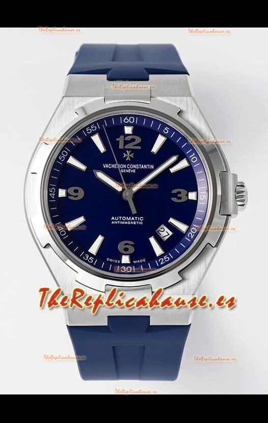 Vacheron Constantin Overseas Reloj Réplica Suizo a Espejo 1:1 Dial en Acero Azul - Correa Goma