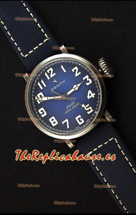 Zenith Pilot Type 20 Extra Especial Reloj Réplica Suizo con Dial en Azul 40MM