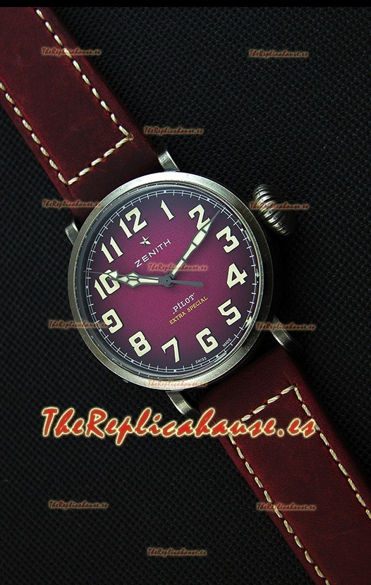 Zenith Pilot Type 20 Extra Especial Reloj Réplica Suizo con Dial en Púrpura 40MM