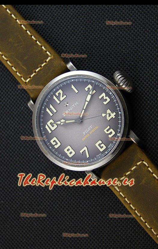 Zenith Pilot Type 20 Extra Especial Reloj Réplica Suizo con Dial en Gris 40MM