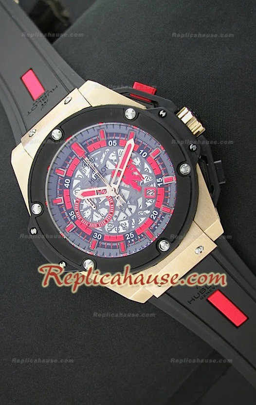 Hublot Big Bang Keng Power Manchester United Reloj Japonés en Oro Rosa