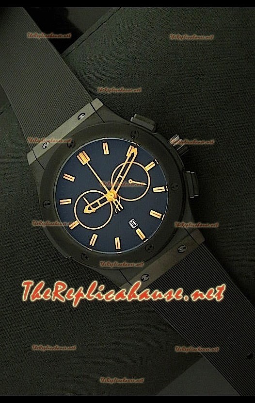 Hublot Vendome Cronógrafo PVD Reloj Japonés - Marcas Amarillas