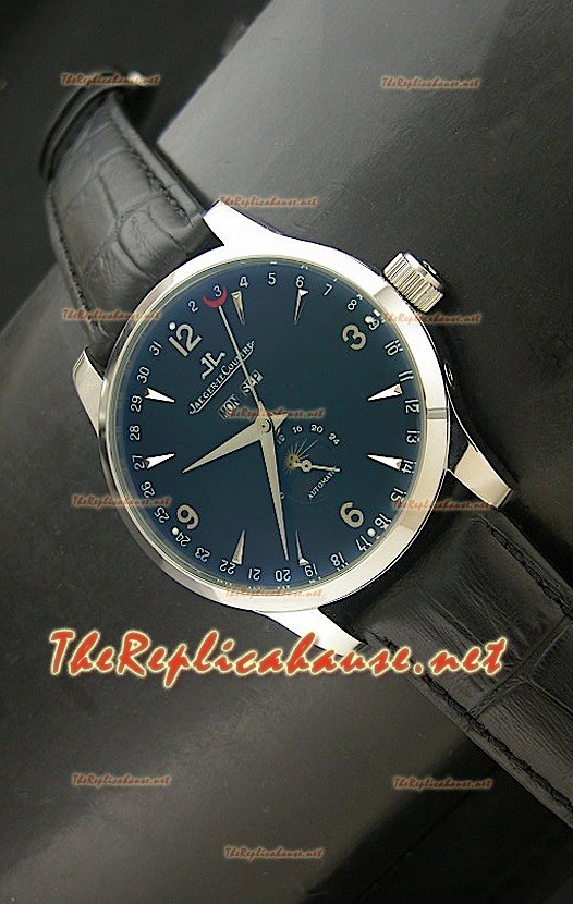 Reloj japonés Jaeger LeCoultre Moonphase con esfera negra 