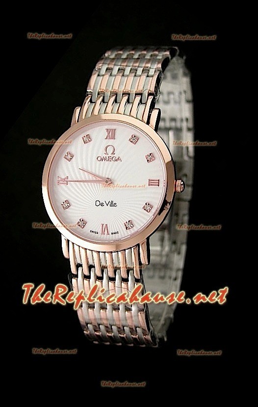 Omega Deville Reproducción Japonesa Reloj para Hombre en dos Tonos 