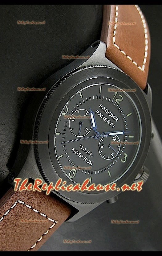 Reloj japonés Panerai Mare Nostrum en estuche de PVD