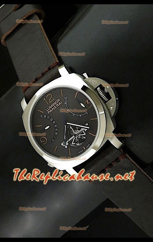 Panerai Lumenor Reloj Tourbilon Con Reserva de Energía de 44MM - Esfera Marrón