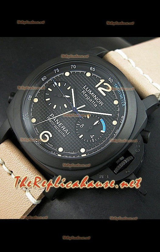 Reloj japonés Panerai Subsersible Regatta Rattrepante de PVD 