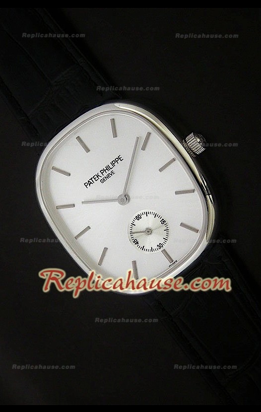 Patek Philippe Mens Golden Elipse Reloj Japonés en Acero