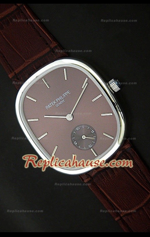 Patek Philippe Mens Golden Elipse Reloj Japonés en Acero