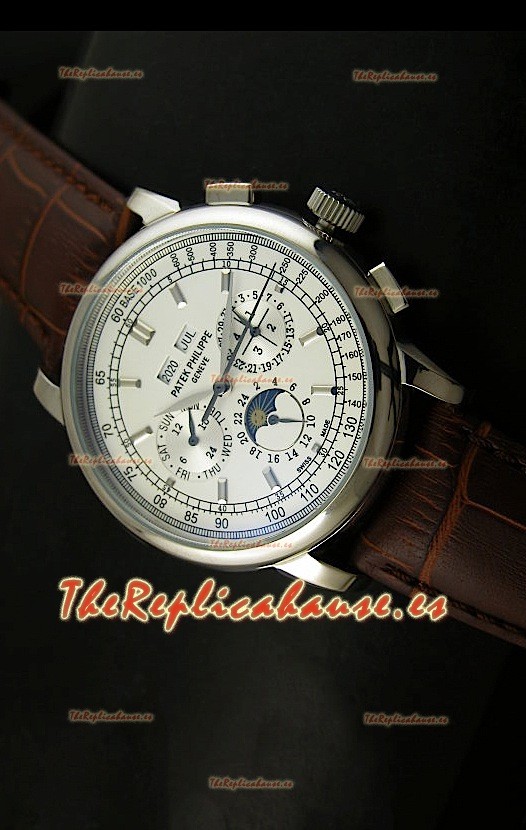 Patek Philippe Calatrava Ultra-delgado Réplica Japonesa con Esfera Blanca 