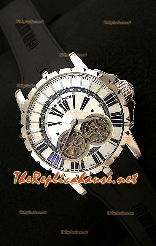 Roger Dubuis Excalibur Chronoexcel Dual Tourbilon con Esfera Blanca