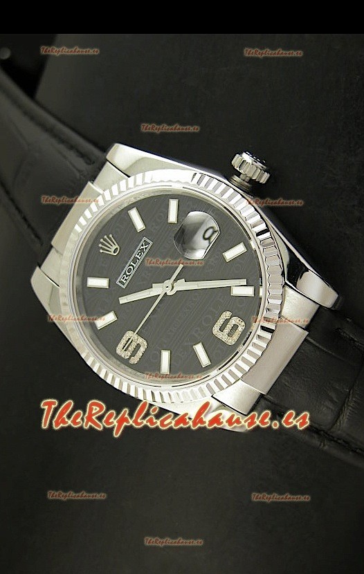 Rolex Réplica Datejust Reloj Suizo – 37MM - Carcasa Negra/Malla
