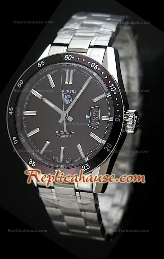 Tag Heuer Carrera Calibre 5 Reproducción Reloj Suizoen Esfera Marrón