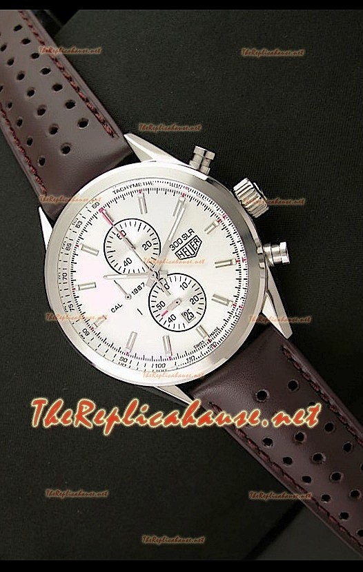 Tag Heuer SLR 300 Reloj Conógrafo Japonés de Cuarzo con Esfera Blanca