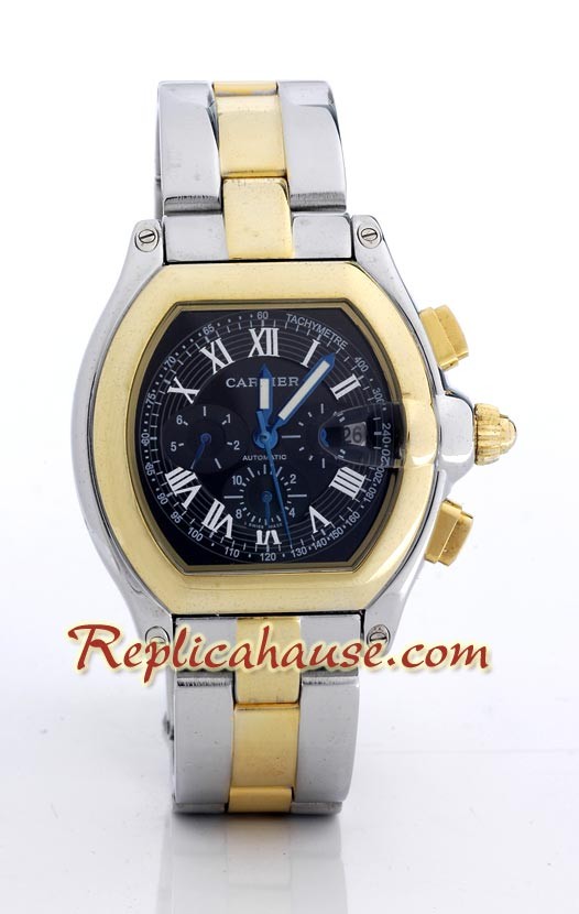 Cartier Réplica Roadster Automático - Dos Tonos Reloj