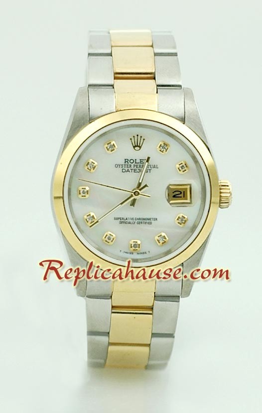 Rolex Réplica Datejust Reloj - Dos Tonos