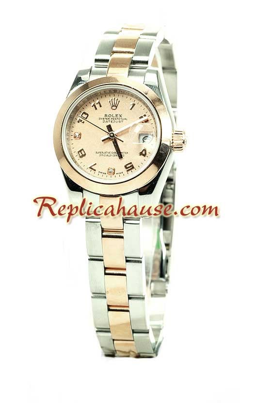 Rolex Réplica Datejust Reloj para Dama - Oro Rosa