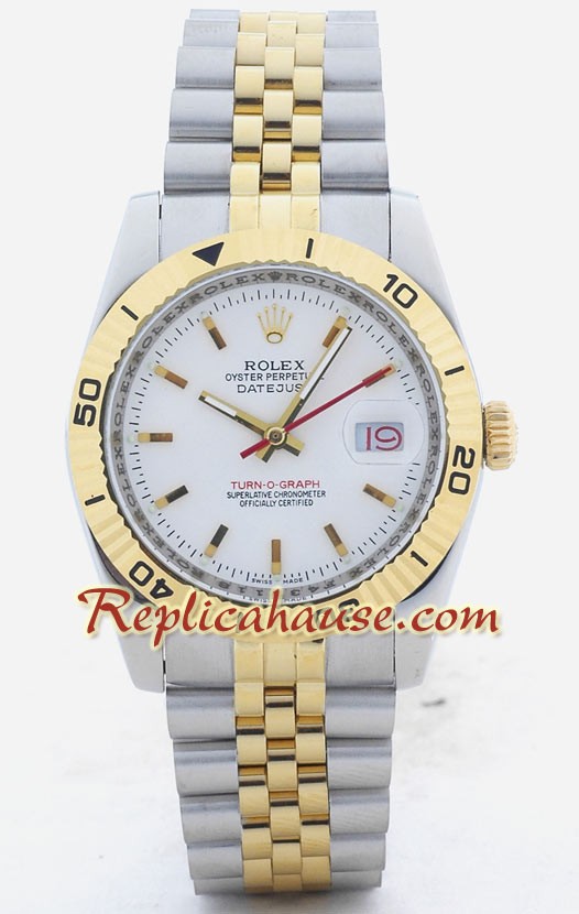 Rolex Réplica Datejust - Turn O Graph - Dos Tonos
