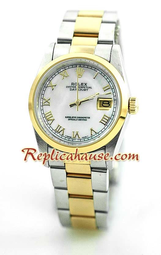Rolex Réplica Datejust Reloj - Dos Tonos