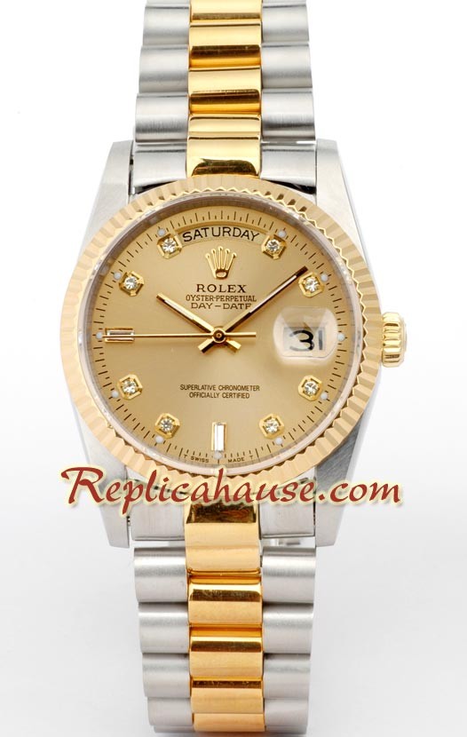 Rolex Réplica Day Date Dos Tonos Reloj Suizo