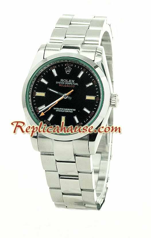 Rolex Réplica Milgauss Reloj para hombre - Green Crystal Edición
