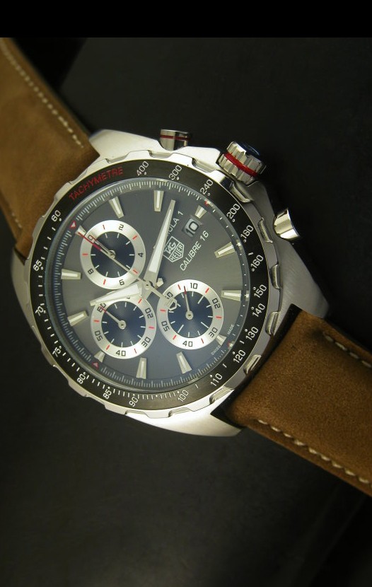 Tag Heuer Calibre 16 Reloj en Acero Inoxidable Dial Gris