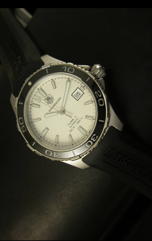 Tag Heuer Aquaracer Calibre 5 Reloj Suizo Dial Blanco - Réplica Escala 1:1